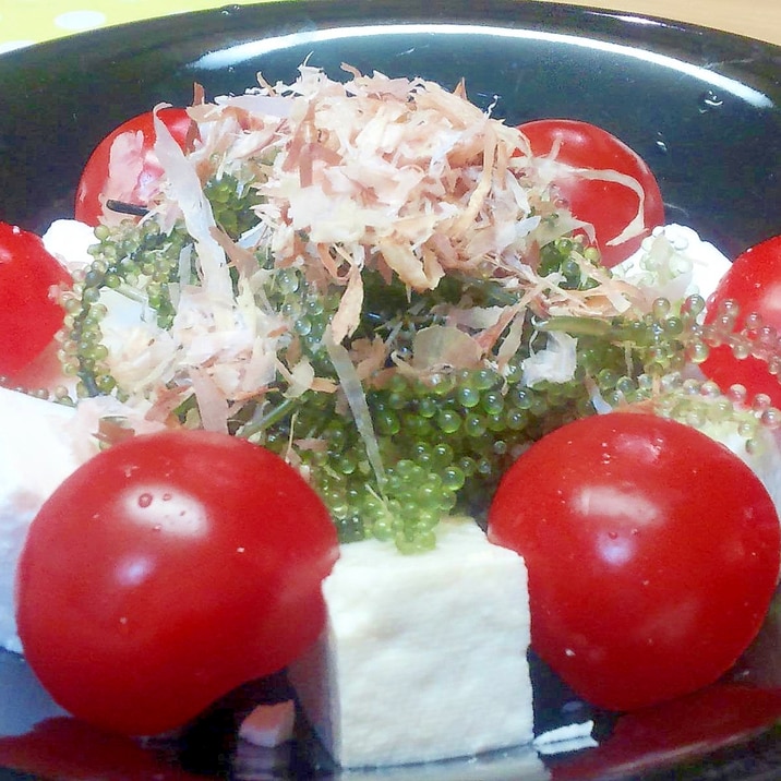 海ぶどう&豆腐のサラダ